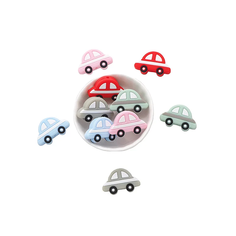 

Chengkai 50pcs Silicone Car Teether Beads DIY Baby Pacifier Dummy Teething Sensory Jewelry Cartoon Beads BPA Free