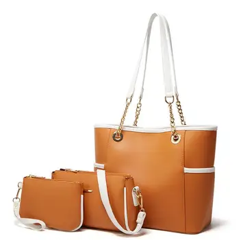 

Mother and child bag three-piece female bag simple wild lady handbag soft leather shoulder messenger bag High quality tote bag