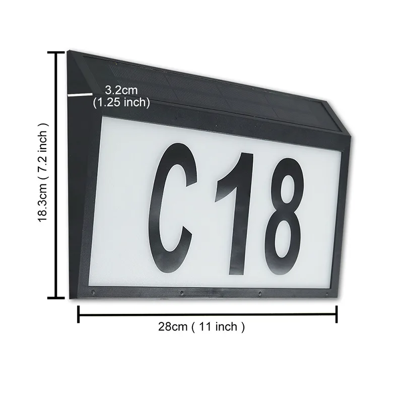 Creative LED solar house number light wall-mounted address sign light LED  light control waterproof house number light