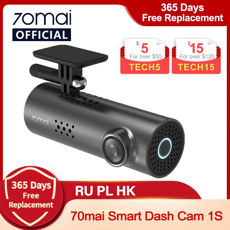 70mai coche DVR 1S APP y voz en Inglés Control 70mai 1S 1080P HD noche visión 70mai 1S Cámara de salpicadero era grabadora WiFi 70mai cámara de salpicadero