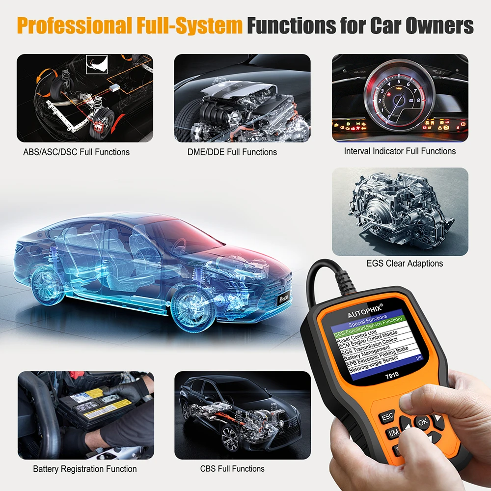 Autophix 7910 для BMW OBD2 Автомобильный сканер SRS SAS ABS EPB сброс масла Rolls Royce OBD