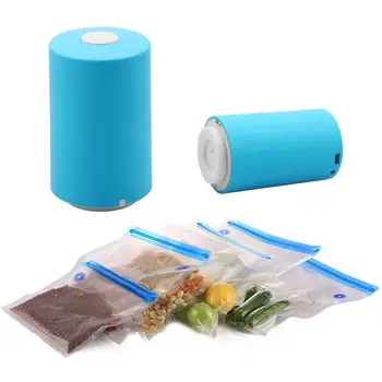 

Mini Automatic Compression Vacuum Pump USB Rechargeable Electric Vacuum Sealers Machine with 5 Space Saver Bags
