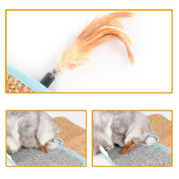 

Natural Cat Scratcher Mat Sisal Scratching Carpet Pad Floor Scratching Rug with Toys for Cat Grinding Claws