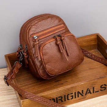 

Crossbody Bags For Women Vintage Leather Messenger Bag Women's Small Bag 2020 Single Shoulder Bag Fashion Purse Phone Bag Women