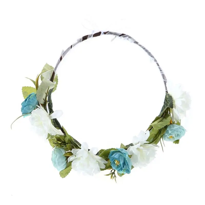 Женская, для девушек, Boho, яркие, имитация розы, лента для волос, свадебная гирлянда, венок, лента, бант, нерегулируемая корона, повязка на голову