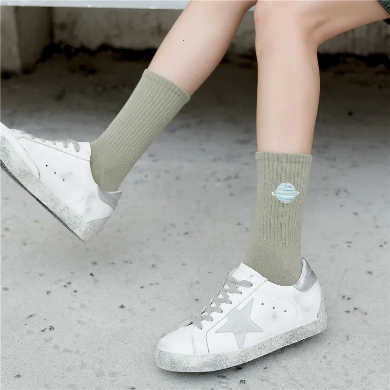 SP& CITY/5 пар в комплекте, женские хлопковые носки с вышивкой в стиле Харадзюку, зимние плотные повседневные носки, лаконичные носки, сохраняющие тепло, оригинальные