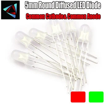 

30pcs LED 5MM Red & Green Common Cathode & Anode 5 MM High Diffused Round Bi-Color Light-Emitting Diode