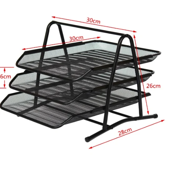 Высокое качество, офисный лоток для документов, держатель для документов А4, бумага для документов, бумажная проволочная сетка, органайзер для хранения, металлический держатель для хранения проволоки - Цвет: three stage