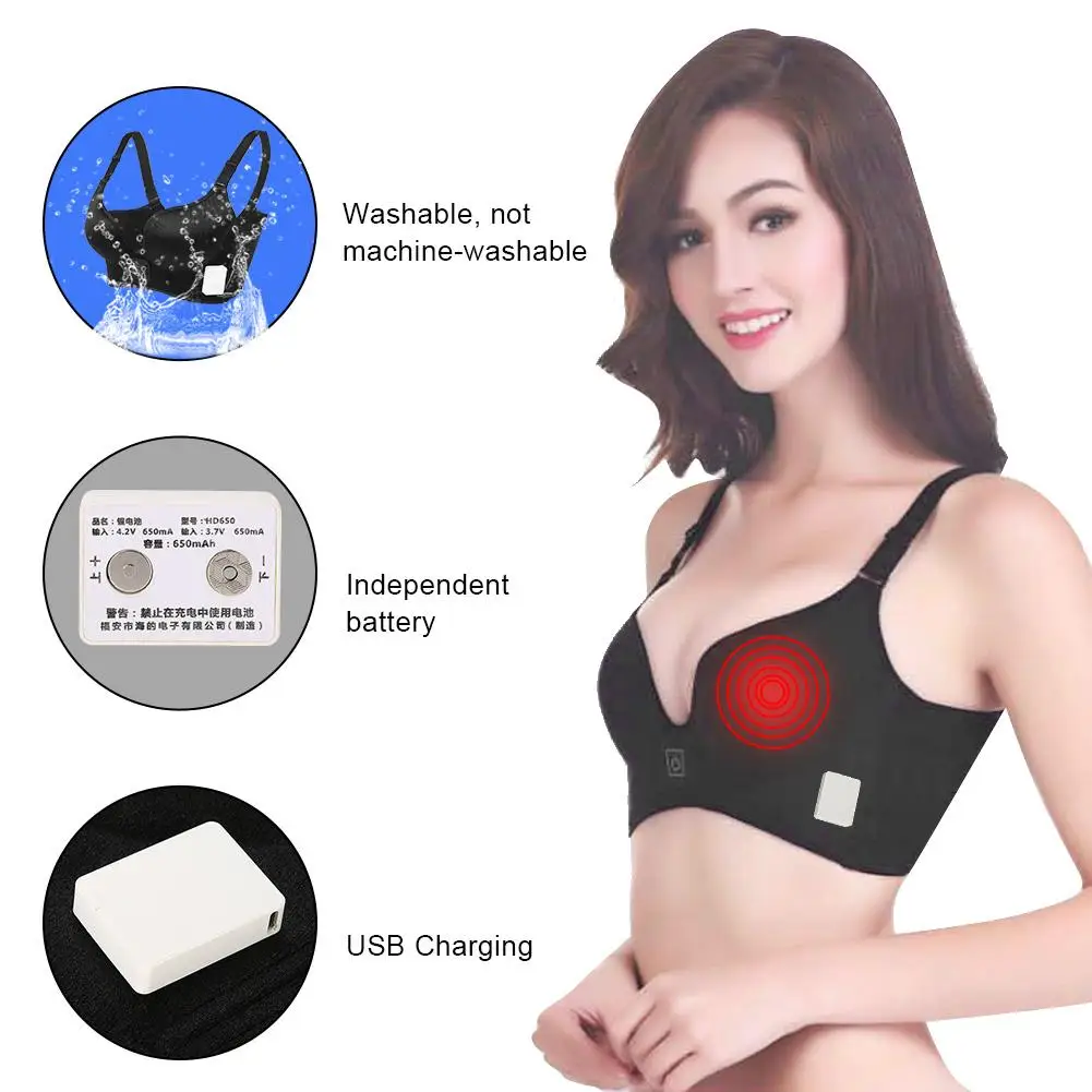 Usb зарядка Электрический массаж груди бюстгальтер вибрации массажер рост