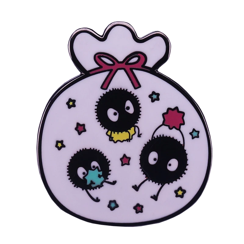 Эмалированная булавка Soot sprite Волшебные булавки в виде радуги с блестками значок