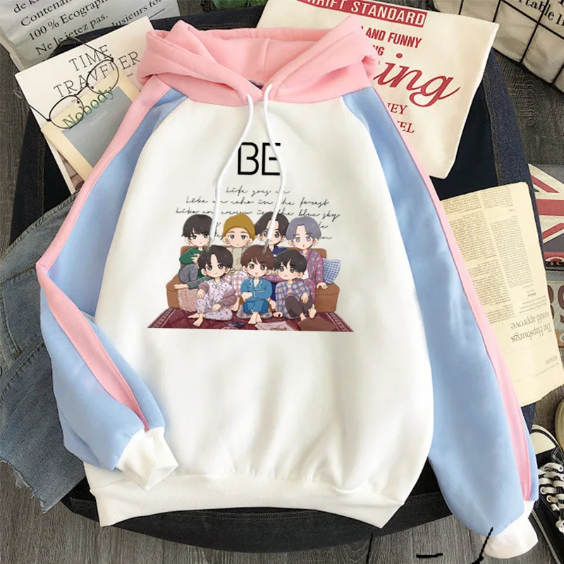 purple hoodie Creative Novelty KPOP harajuku winter women Oversized sweatshirt streetwear Bangtan Boys BE album life goes on print hoodies cropped hoodie Hoodies & Sweatshirts