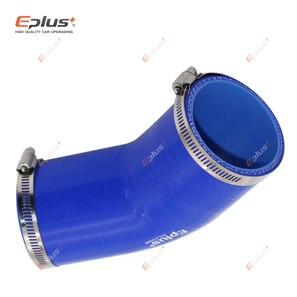 EPLUS Universal Silicone Tubing Hose 45 Degrees Connector Car Intercooler Turbo Intake Pipe Coupler Blue Multi Size silicone hose silicone hose connector