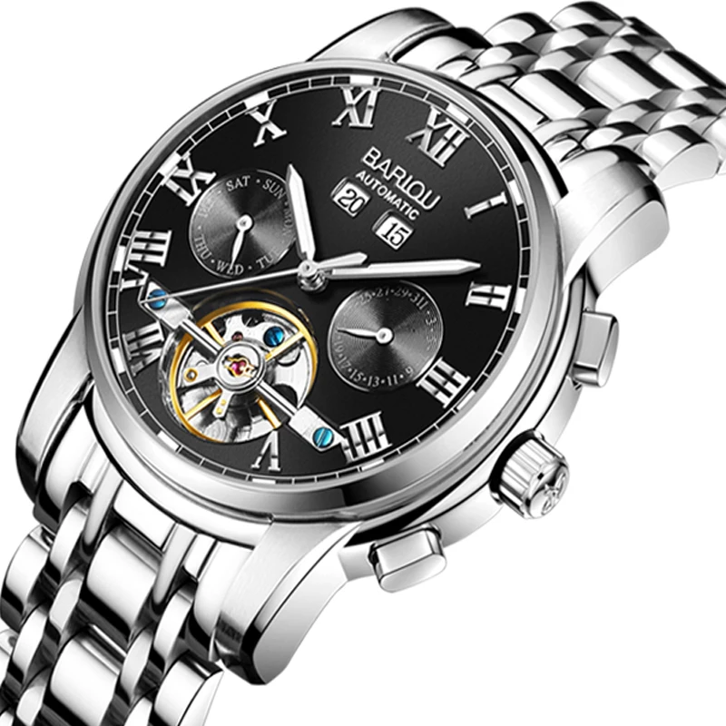 2019 à Prova Dwaterproof Água Automático Tourbillon Relógio Mecânico Homem Esqueleto Masculino