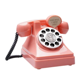 

Creative 3D Phone Money Telephone Coin Box Cartoon Turntable Digital Phone Money Safe Piggy Bank Children Plastic Gift-Pink