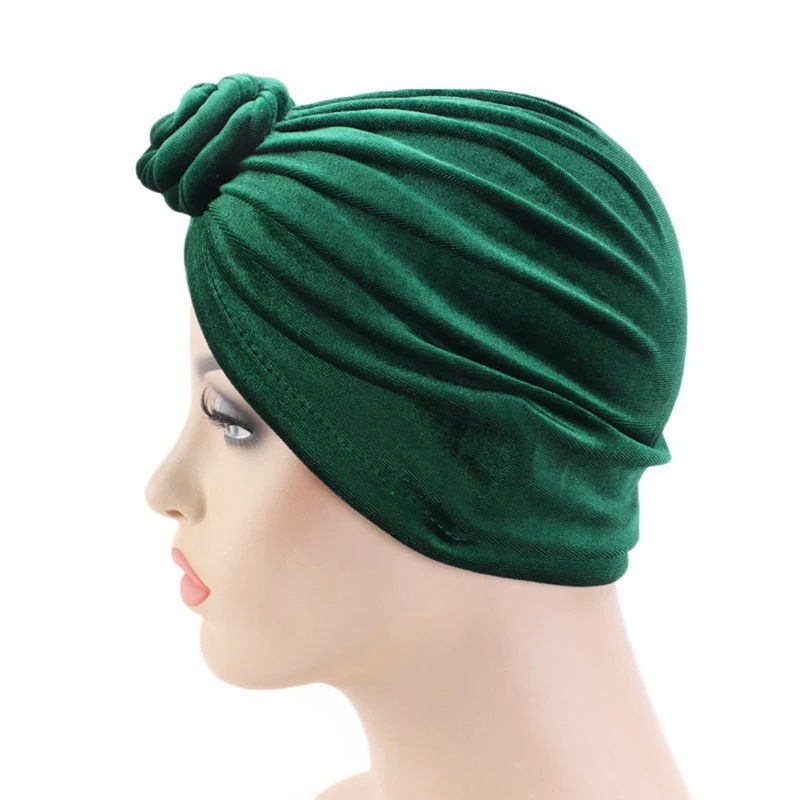 Donut Turban Caps for Women Hijab Cotton Headscarf Hat Female Headband Turbans Muslim Cap Chemotherapy | Тематическая одежда и