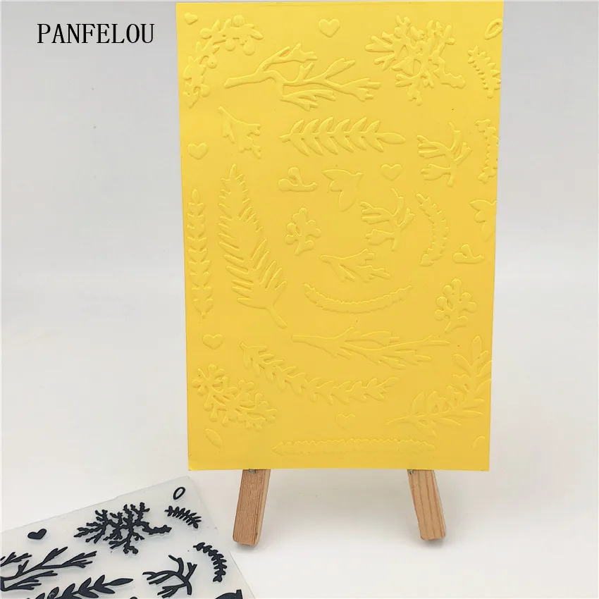 PANFELOU 14.8x10.5cm green vines Embossing folders Plastic For Scrapbooking DIY Template Fondant Cake Photo Album Card Making