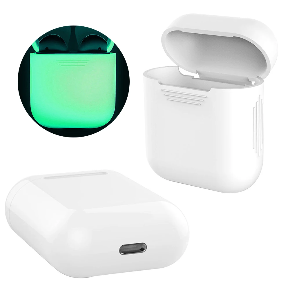 Светится в темноте для Apple AirPods силиконовый защитный чехол для наушников чехол беспроводной Bluetooth наушники водонепроницаемый для кожи