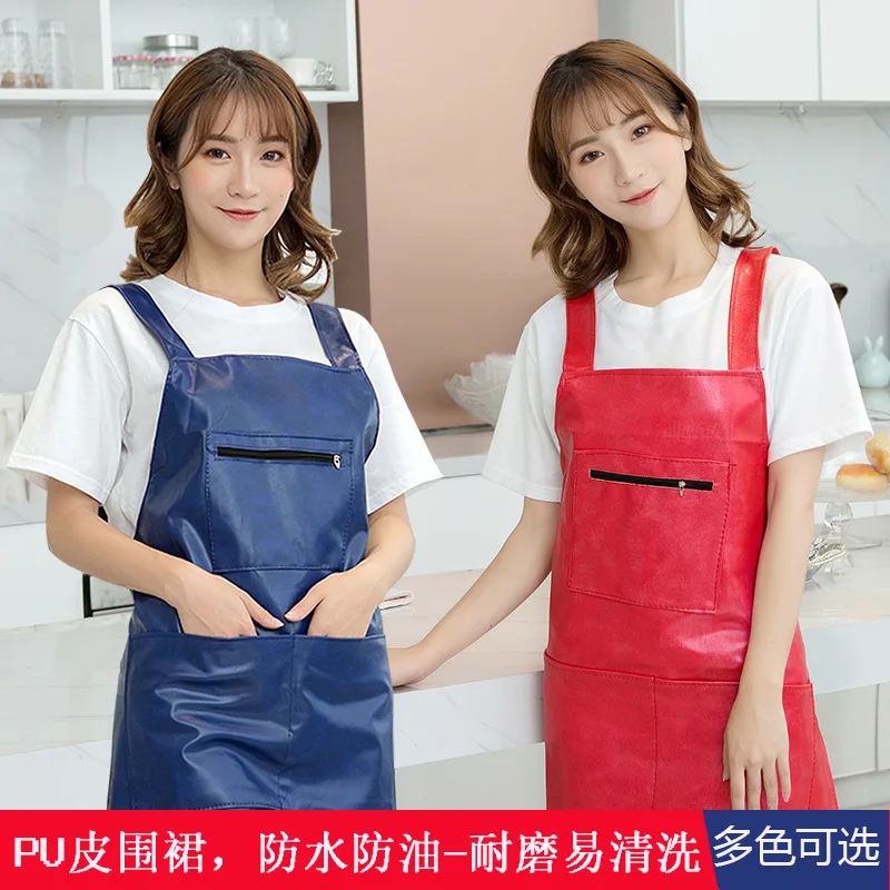 

Kitchen Apron Hairdresser Bib Fashion Leather For Woman Men Chef Waiter Safe Shop Bbq Looking Straps Brand Name Material Gender