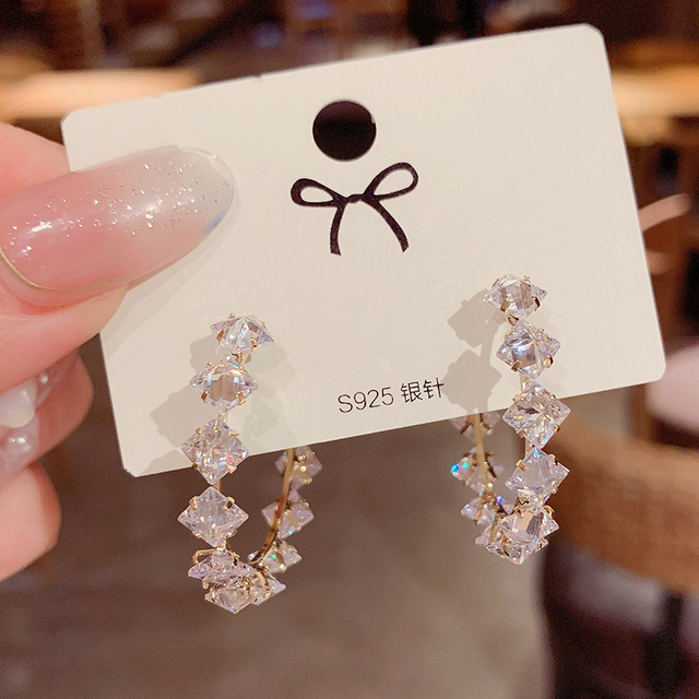 Luxury Exaggerated Blue Peacock Crystal Long Tassel Earrings For Woman 2021 New Fashion Advanced Design Sense Jewelry