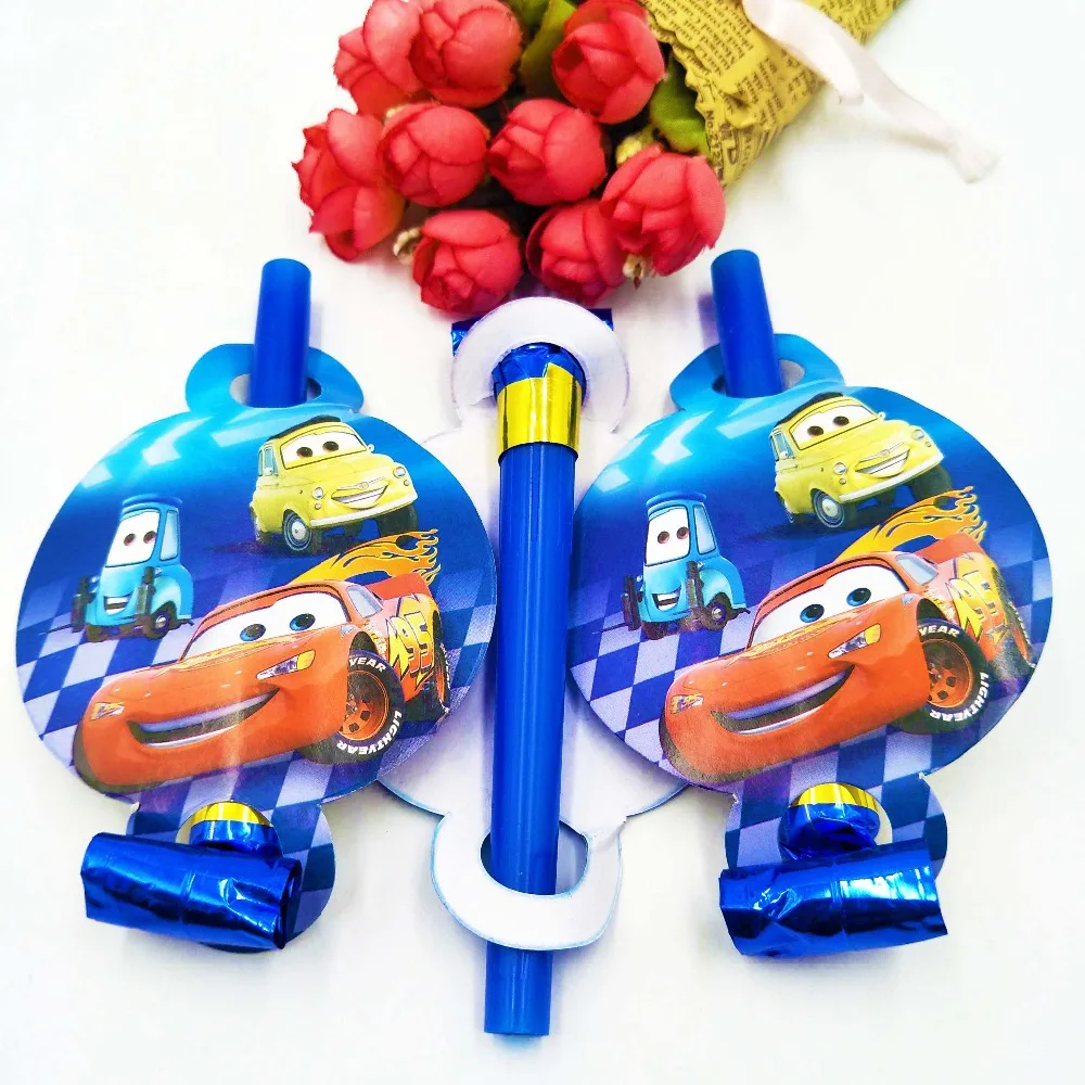 6 шт./компл. Lightning Mcqueen мальчиков вечерние поставки выбросы, одежда на день рождения, праздник вечерние Шум чайник, украшенные изображениями из мультфильмов комплект