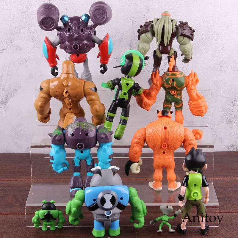 Ben 10 Ben Tennyson серый материя Heatblast Humongousaur Rath Vilgax Аниме фигурки Дети Подарки для мальчиков со светом 11 шт./компл