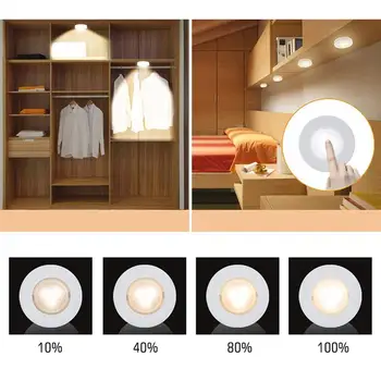 

8pcs Wireless Remote Control Cabinet LED Lights Set Brightness Adjustable Cupboard Accent Light 2 Remote Controls (Warm Light)