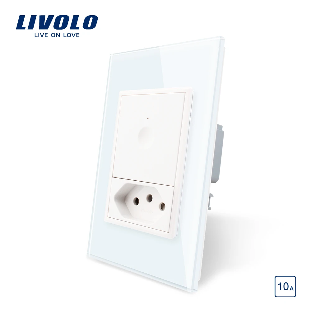 

Livolo US/AU Standard New SeriesWall Touch Switch,1 Gang 1Way Touch with brazilian socket , 7 colors options,plastic ke