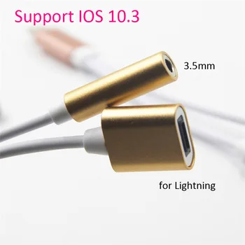 NEW for Iphone 7 IOS 10.3 To 3.5mm Audio Jack Earphone To 8 pin 2 In 1 Charger Adapter 2A Cable Converters for IPhone 8 7 7 Plus