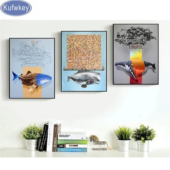 

full drill square round Cartoon Shark dolphins 5d diy diamond painting cross stitch diamond embroidery for boy's Room wall Decor