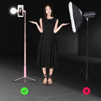 

Extendable bluetooth Selfie Stick with LED Ring Fill-Light Foldable Live Tripod Live broadcast ring lamp Photography Light