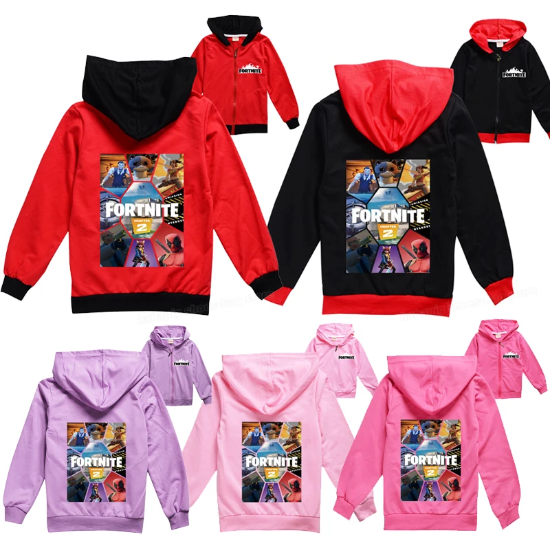 Fortnites-Sudadera con capucha para niños y niñas, camisa de chándal de dibujos animados, ropa de calle Unisex, jersey de otoño, chaqueta con capucha, regalo