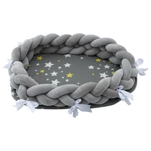 Детская кровать гнездо Подушка для кормления новорожденных переносная люлька спальная корзина-кровать тканая Подушка Складная съемная