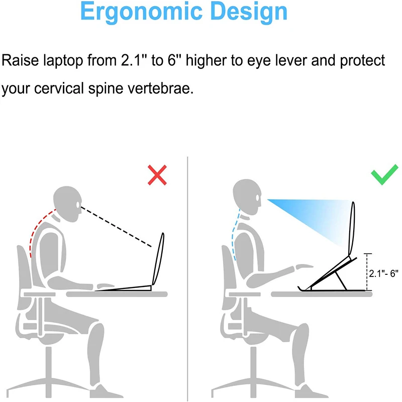 Держатели для ноутбуков для MacBook Air Pro/Dell XPS/lenovo более 10-15,6 дюймовых планшетов для ноутбуков, регулируемая Портативная подставка-держатель для стола