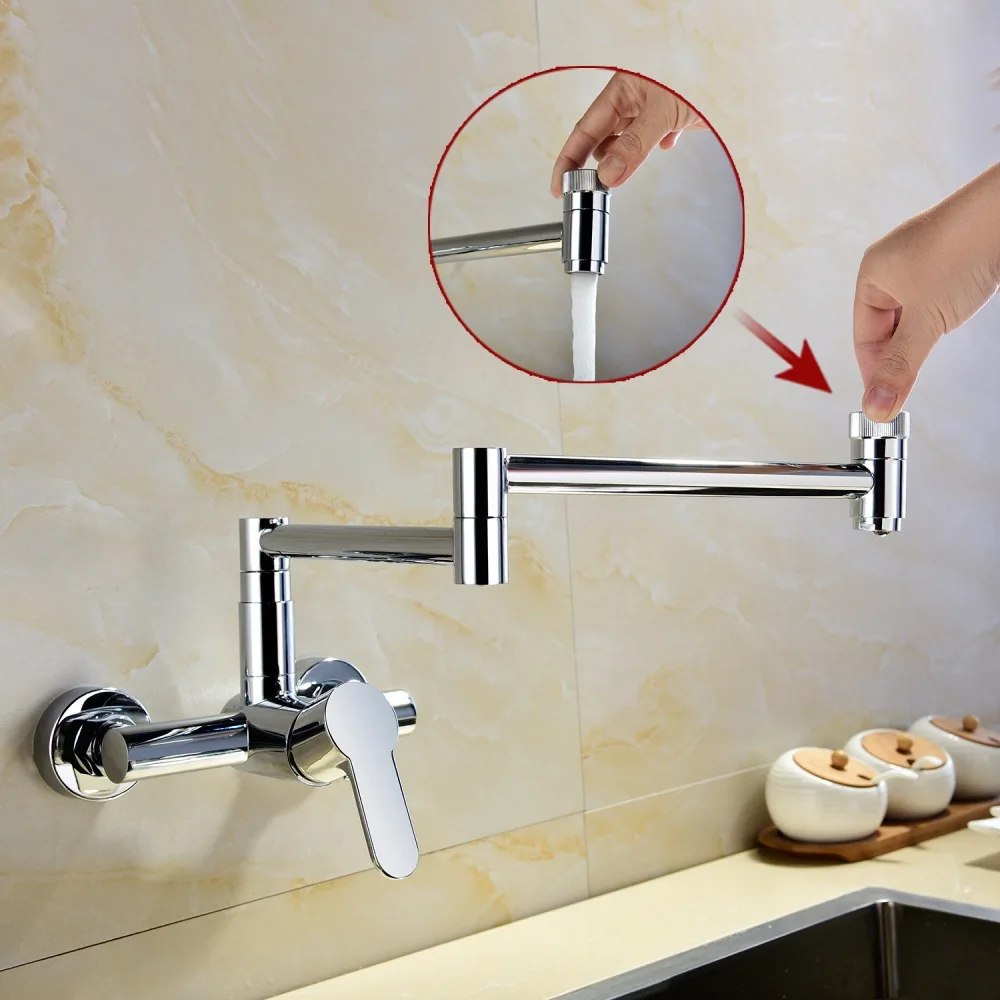 

Copper Wall-in Tap Foldable Universal Rotating Coating of Kitchen Sink Faucet Pool Tap outside China Warehouse