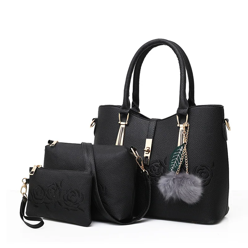 

WOMEN'S Bag Bag 2019 New Style Fashion Different Size Bags Three-piece Set Europe And America Fashion Simple Large Capacity One-