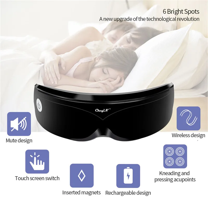 Eye Massager Vibration Magnetic Acupuncture Therapy Massage Eye Care Fatigue Stress Relief Goggles Improve Protect Eyesight