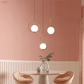 

Modern Pendant Lights Nordic Minimalist Pendant Lamps Ceiling Decoration Glass Ball Lamp for Living Room Bedroom Dining Room AC