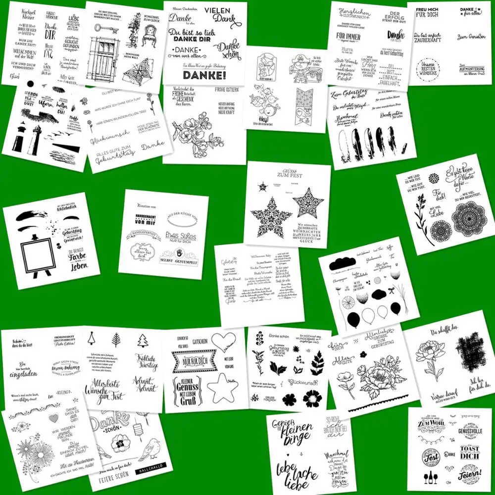 

German Word clear stamps