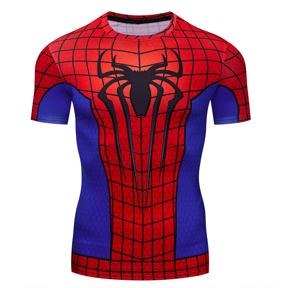 Детская футболка с объемным рисунком супергероя; спортивная футболка; коллекция года; модные обтягивающие топы с короткими рукавами с Суперменом, капитаном, человеком-пауком; футболка для мальчиков - Цвет: 025