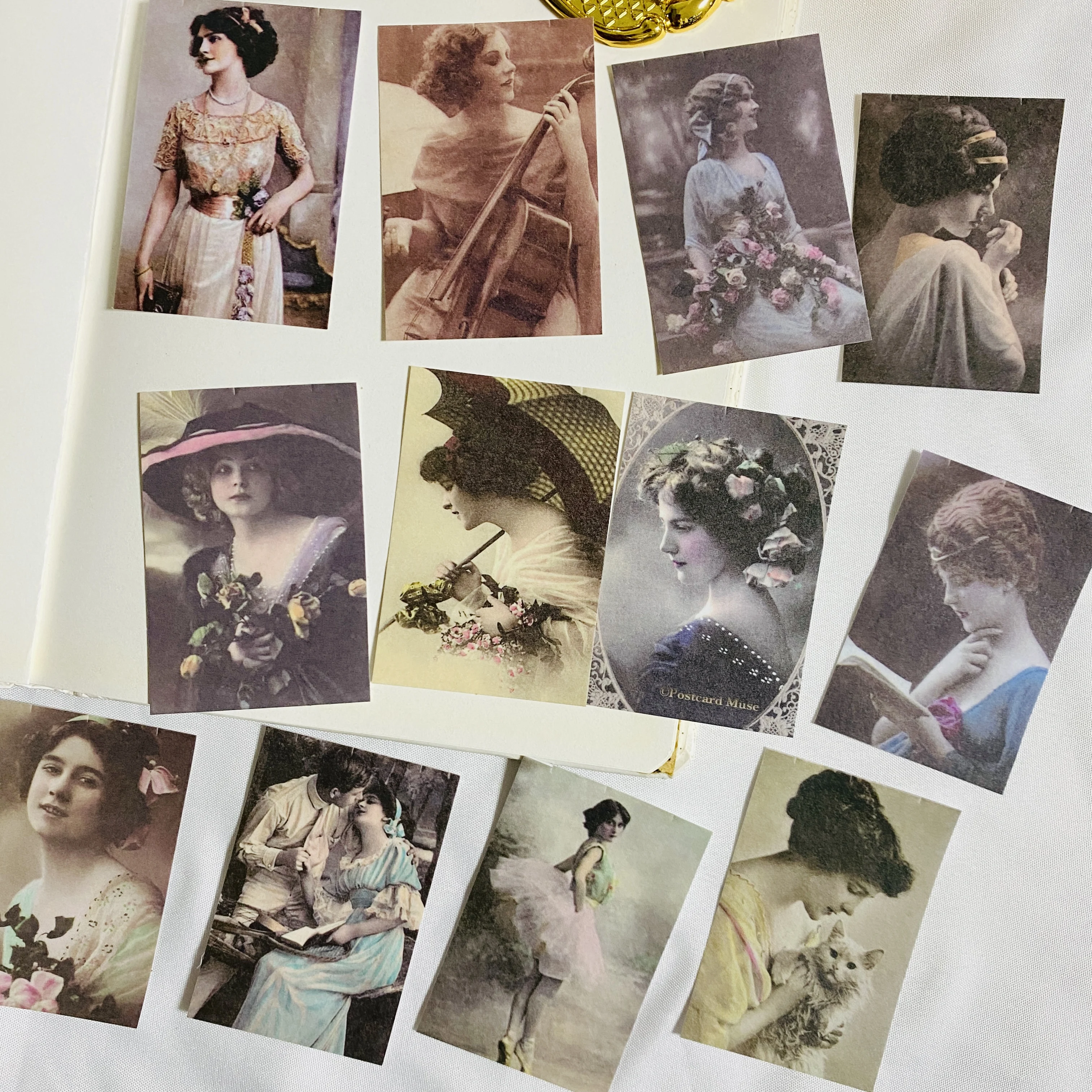 50PCS Vintage Beauty Old Photo Stickers DIY Scrapbooking Base Collage Phone Diary Photo Album Props Gift Decoration
