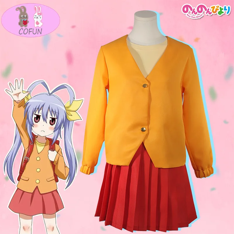COFUN аниме Non Biyori nyanpamiysu auchi Renge Косплей Костюм Полный комплект Женский костюм для