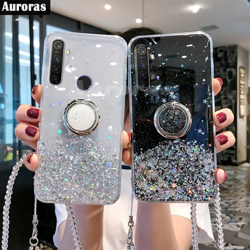 Чехол с сияющими блестками Aurora для Realme 7 Pro чехол со звездным небом мягкими