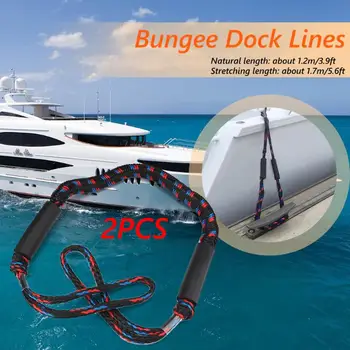 

2pcs 4 Feet Boat Dock Lines High-quality Waterproof Marine Kayak Bungee Mooring Docking Ropes Cords Boat Parts Accessories