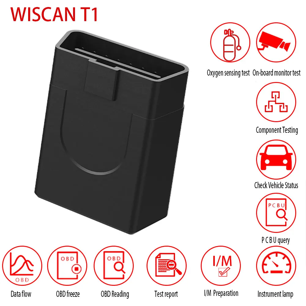 EUCLEIA Tabscan T1 Portable Smart OBD Diagnostic Box Read & Clear DTCs Live Data 