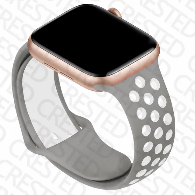 Silicone Strap For Apple Watch band 44mm 40mm iWatch 38mm 42mm Smartwatch watchband Bracelet Apple Watch 6 SE 5 4 3 Accessories silver white 3