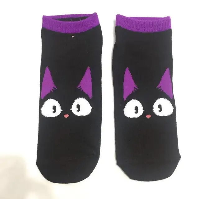 Cartoon Cat Cute Socks Women No Face Man Sock Totoro Funny Fashion Anime Spring Autumn Sweat Absorption Gray Classic Cotton Sock 304