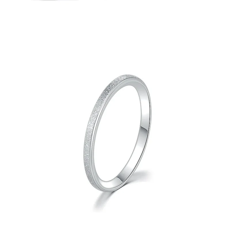 Frosted Exquisite Rose Gold & Silver Couple Ring - Elegant Wedding & Engagement Jewelry