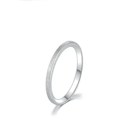 Frosted Exquisite Rose Gold & Silver Couple Ring - Elegant Wedding & Engagement Jewelry - 8 (2mm Silver)