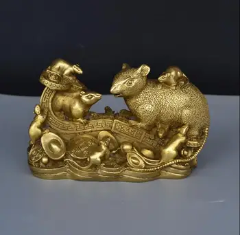 

Pure Copper Money Ruyi Nine Rat Zodiac Rat Fortune Feng Shui Home Crafts Decoration