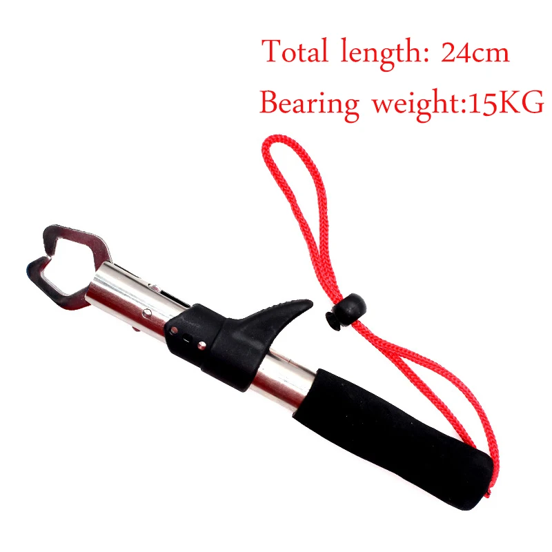 

Control Fish Clamp Device Stainless Steel Fishing Lip Grip Holder Grabber Pliers With Lanyard Fishing Tool Tackle QW84
